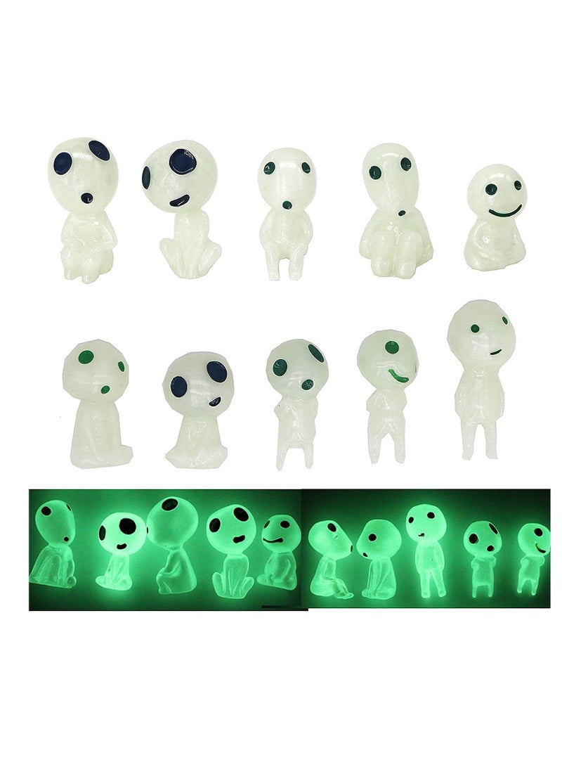 KASTWAVE Fairy Garden Accessories Glow in Dark Tree Elves Decor Miniature Luminous Ghost 10pcs kit for Micro Landscape Gnomes Decoration Outdoor Patio Lawn Yard Kit