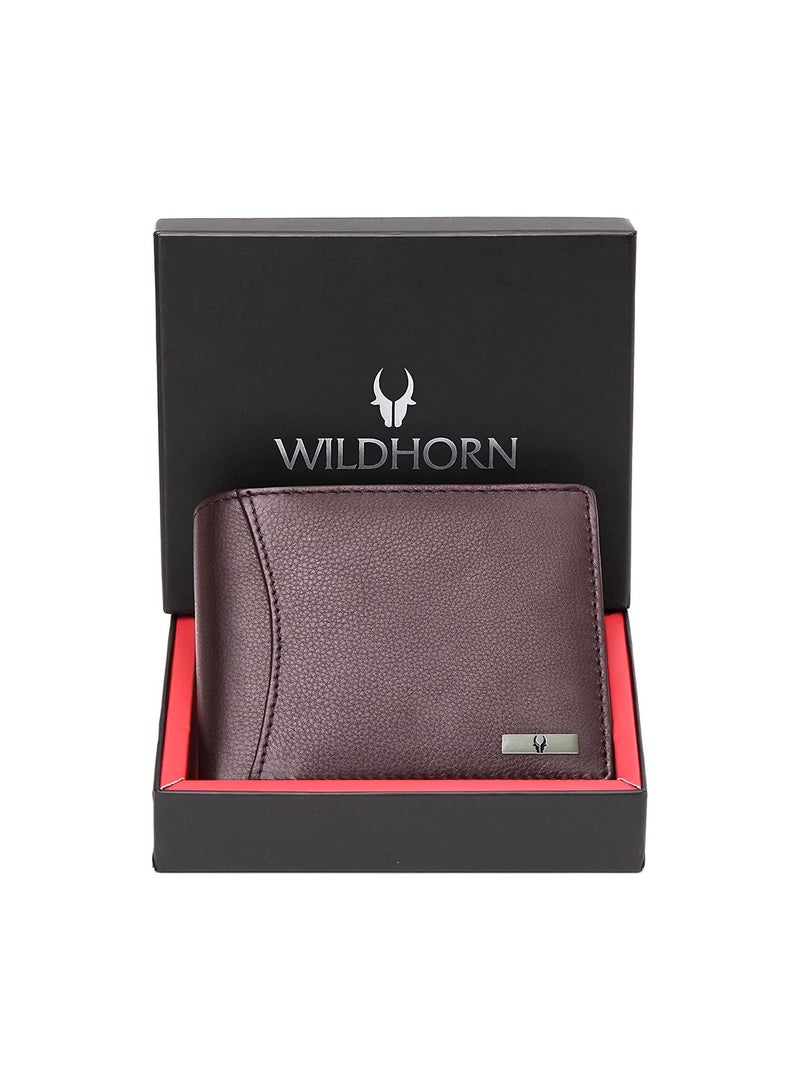 India RFID Protected Leather Mens Wallet Brown