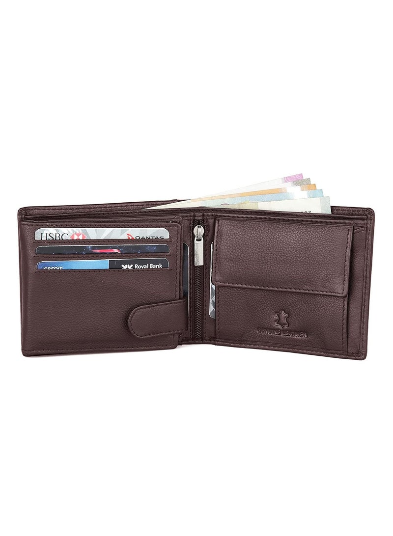 India RFID Protected Leather Mens Wallet Brown