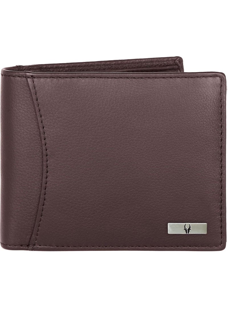 India RFID Protected Leather Mens Wallet Brown