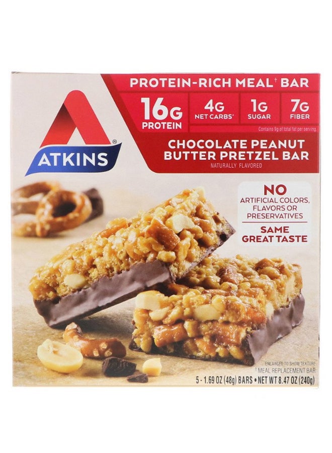 Pack Of 5 Chocolate Peanut Butter Pretzel Bars