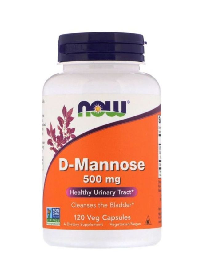 D-Mannose 500 mg Dietary Supplement - 120 Veg Capsules