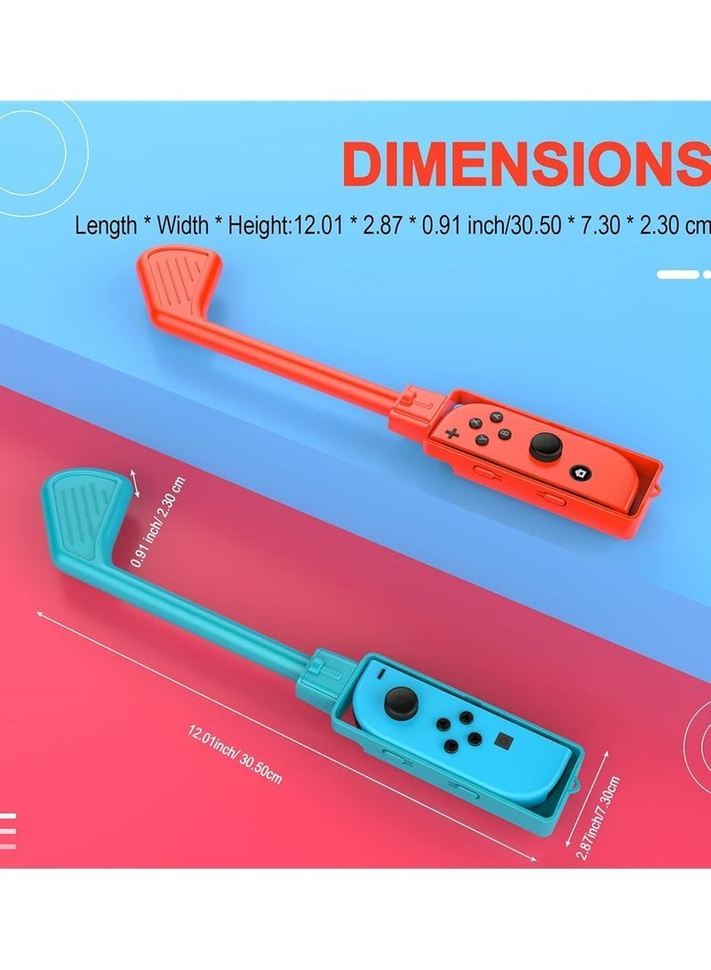 2pcs Golf Clubs Compatible with for Nintendo Switch Mario Super Rush Game, Handle Hand Strap Game Accessories Grips Fit Switch/Switch OLED Joy-Con Controller