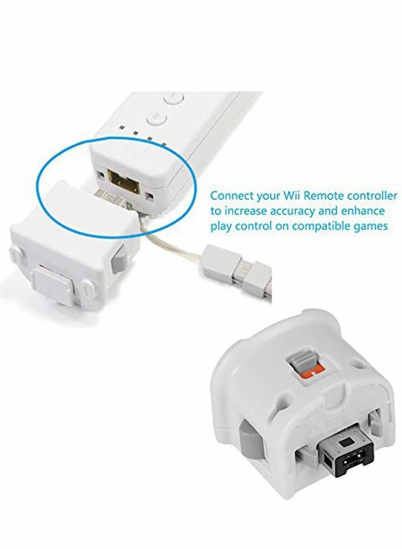 Wii Motion Plus Adapter for Adapter-Sensor Accelerator and Compatible Nintendo Remote Controller(White 1 pcs)