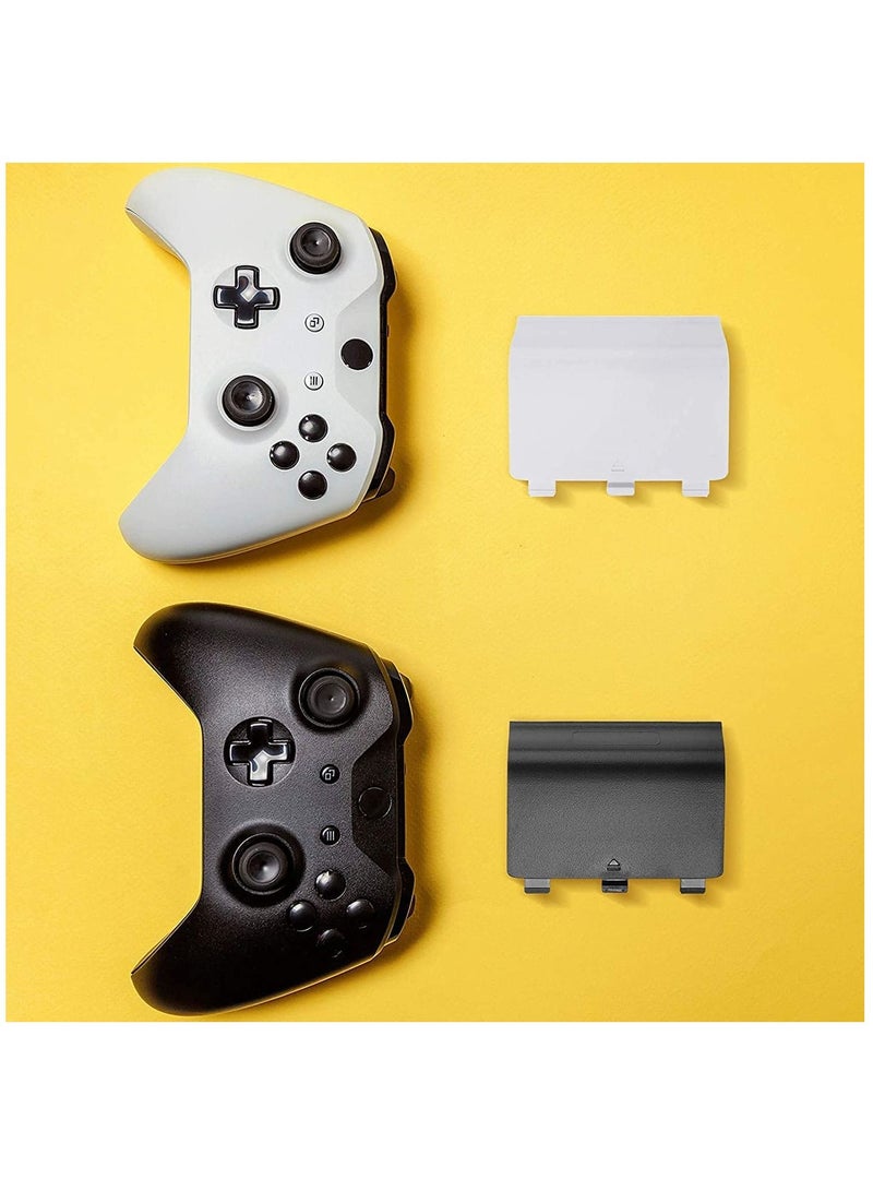 Replacement Battery Cover Shell Doors Back Repair Part Compatible with Xbox One Wireless Controller Black White(10 Pieces )