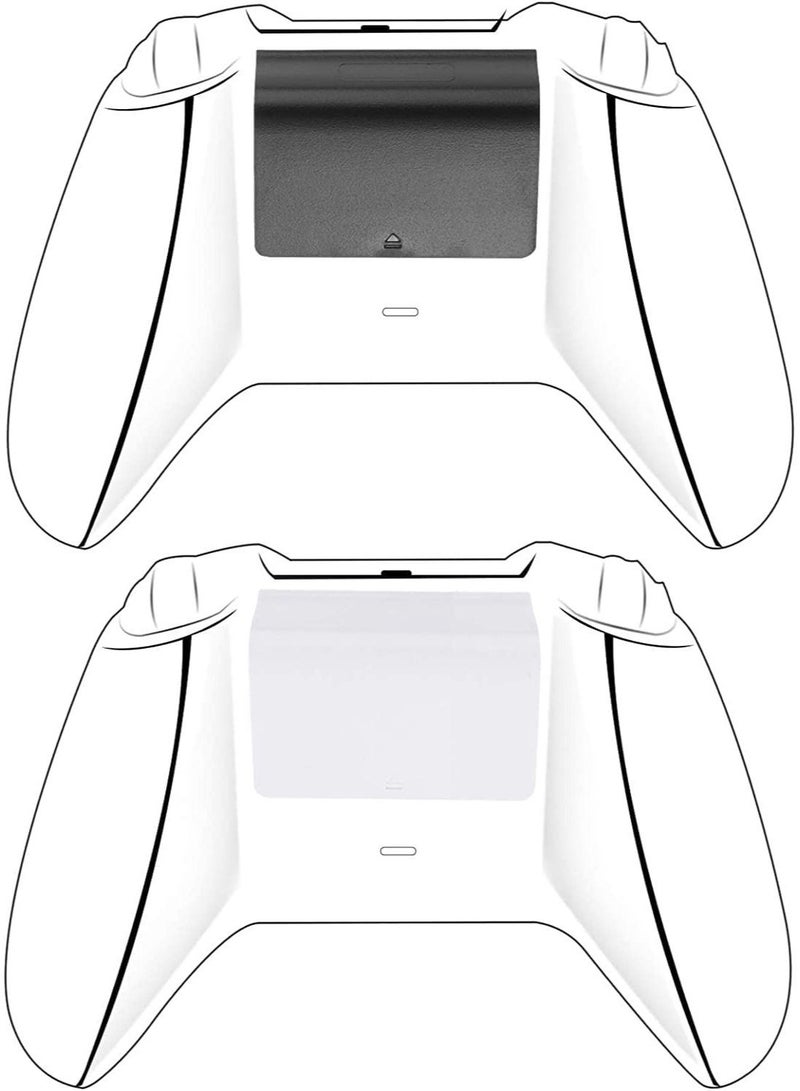 Replacement Battery Cover Shell Doors Back Repair Part Compatible with Xbox One Wireless Controller Black White(10 Pieces )