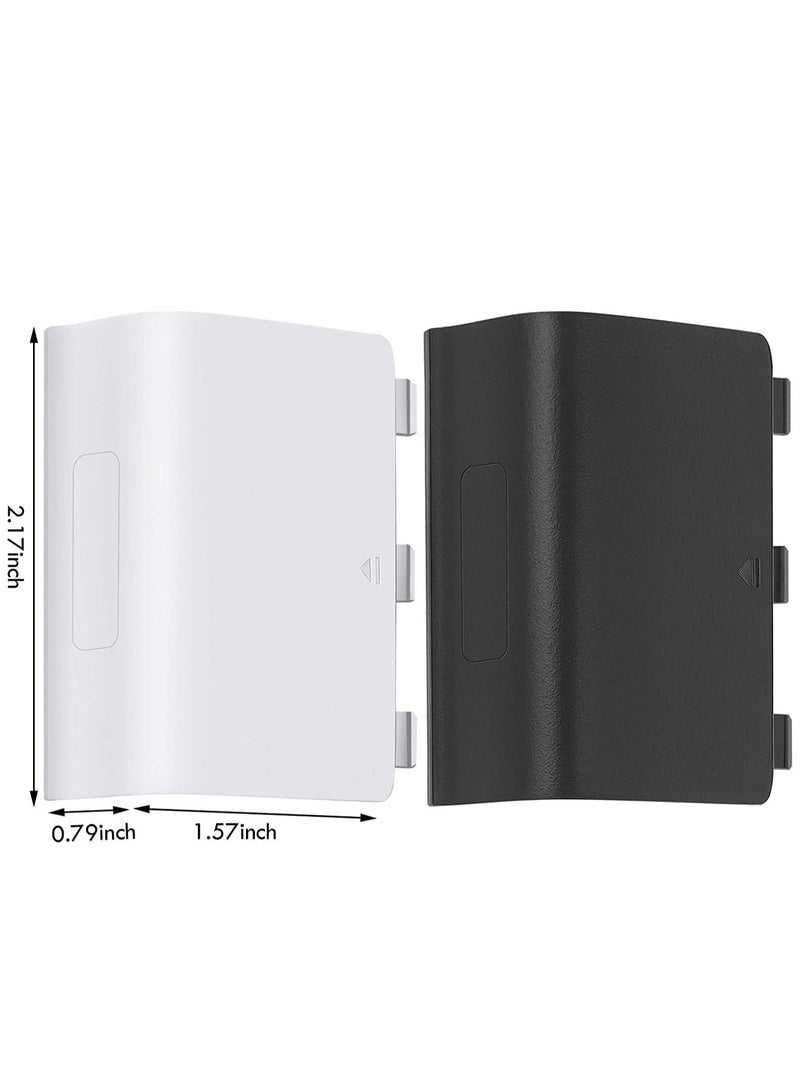 Replacement Battery Cover Shell Doors Back Repair Part Compatible with Xbox One Wireless Controller Black White(10 Pieces )