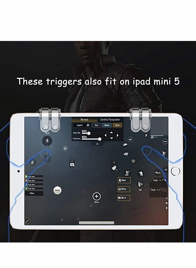 Finger Sleeves for Gaming, 12Pcs Highly Sensitive Anti-Sweat Breathable Covers, with 2Pcs Mobile L1R1 Game Triggers Phone Games, Six-finger Linkage, Shooter Controller Joysticks