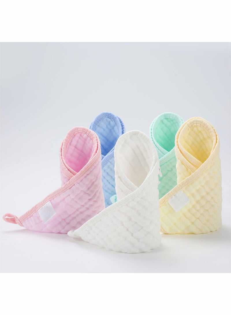 Baby Muslin Washcloths, Natural Purified Muslin Cotton Baby Wipes 6 Layer Absorbent Soft Newborn Baby Face Towel for Sensitive Skin, Baby Registry as Shower 5 Pack 10x10 inches