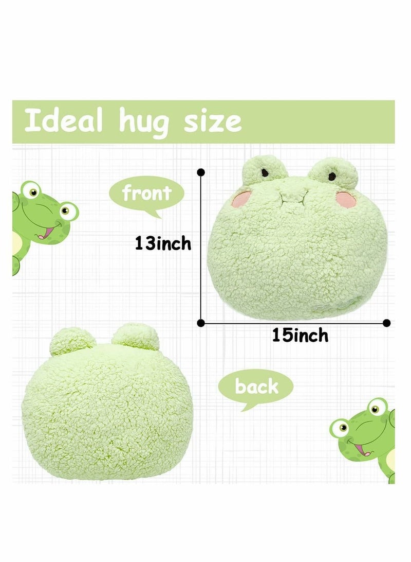 Frog Plush Pillow, Adorable Stuffed Animal, Home Cushion Decoration Toy Throw Pillow Decorations Gifts for Women Kids Birthday