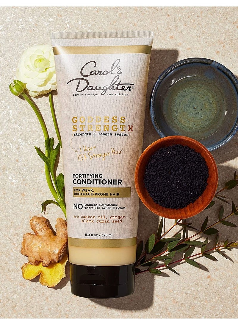 Carols Daughter Strength Paraben Free Conditioner for Curly Hair with Castor Oil Black Seed Oil and Ginger, For Weak, Breakage Prone Hair Strenghetning Conditioner for Curly Hair