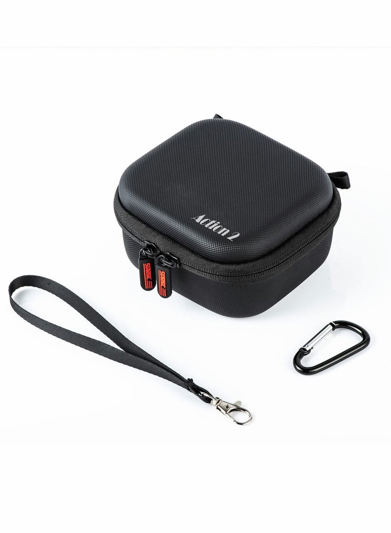 Mini Carrying Case Protective Storage Bag with Surface-Waterproof for DJI Action 2 Dual-Screen Combination Accessory Drop-Proof Box, Travel and (Black)