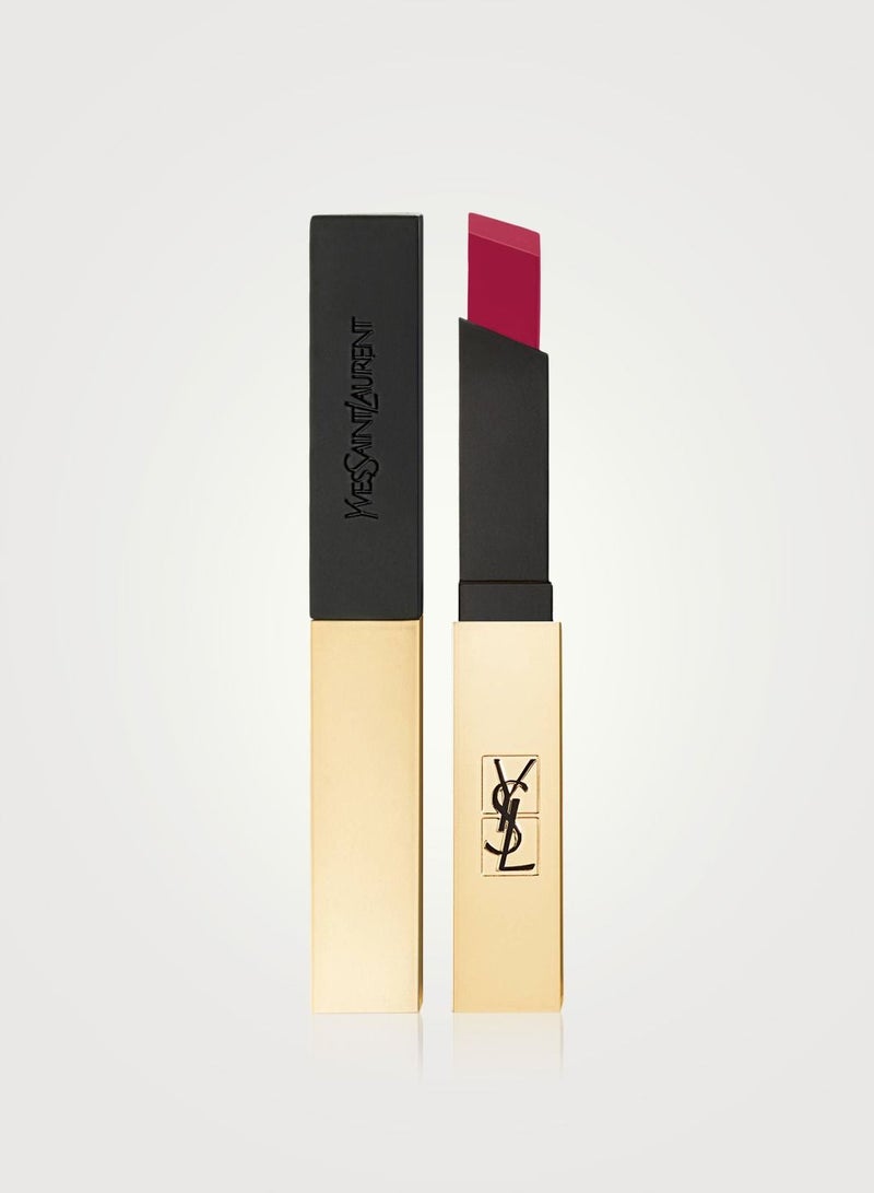 ROUGE PUR COUTURE THE SLIM LEATHER-MATTE LIPSTICK 2.2G -27 CONFLICTING  CRIMSON
