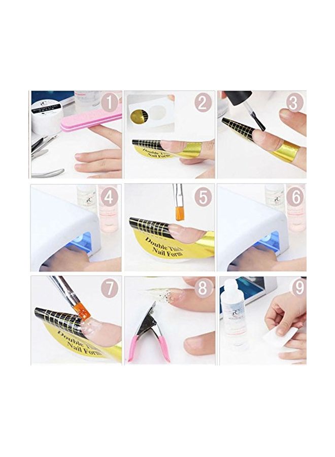 100-Piece Horseshoe Shaped Nail Art Accessories Set Gold/Black