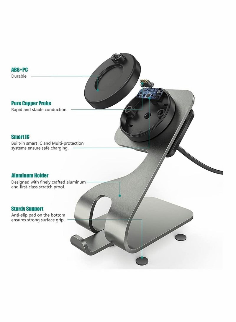 Charger Stand Compatible with for Garmin Fenix 7 7S 7X 6 6S 6X Pro 5 5S 5X Plus, Epix 2, Vivomove 3S, Venu 2 Sq, Approach S10 S60, Replacement Aluminum Charging Dock Station Base Accessories