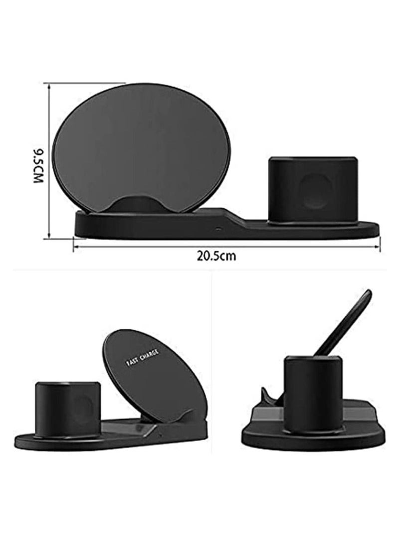 3 in 1 Wireless Charging Station Fast Dock For Qi Charger Compatible for iPhone11/Pro/X/XS/XR/Xs Max/8/8 Plus Apple Watch Series 5/4/3/2/1