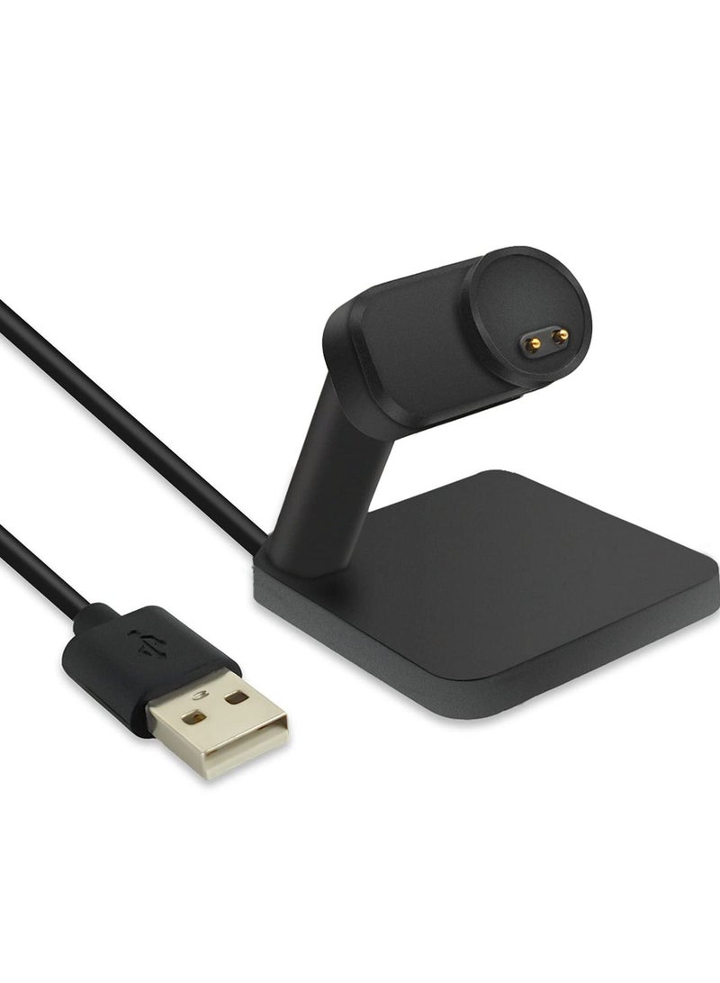 Charging Stand for Xiaomi Mi Band 5/ 6 with USB Cable Original Replacement Magnetic Dock 5 Smart Watch (Black)