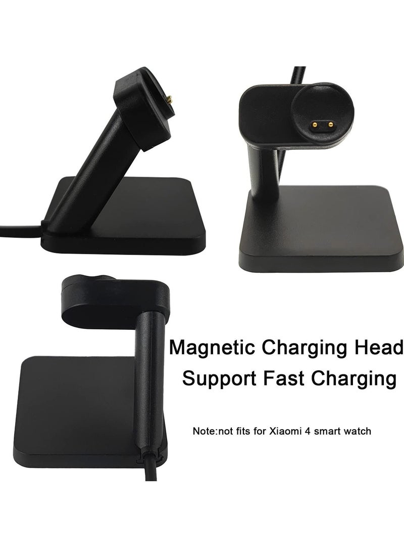 Charging Stand for Xiaomi Mi Band 5/ 6 with USB Cable Original Replacement Magnetic Dock 5 Smart Watch (Black)