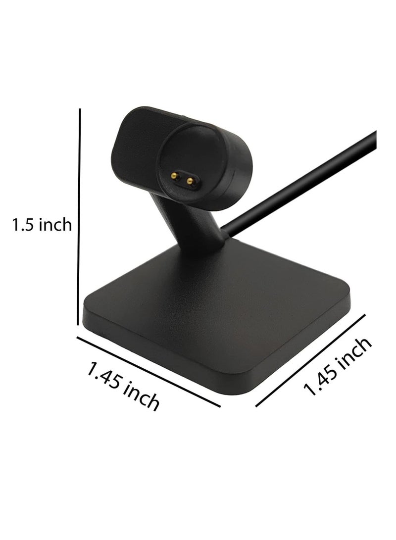 Charging Stand for Xiaomi Mi Band 5/ 6 with USB Cable Original Replacement Magnetic Dock 5 Smart Watch (Black)
