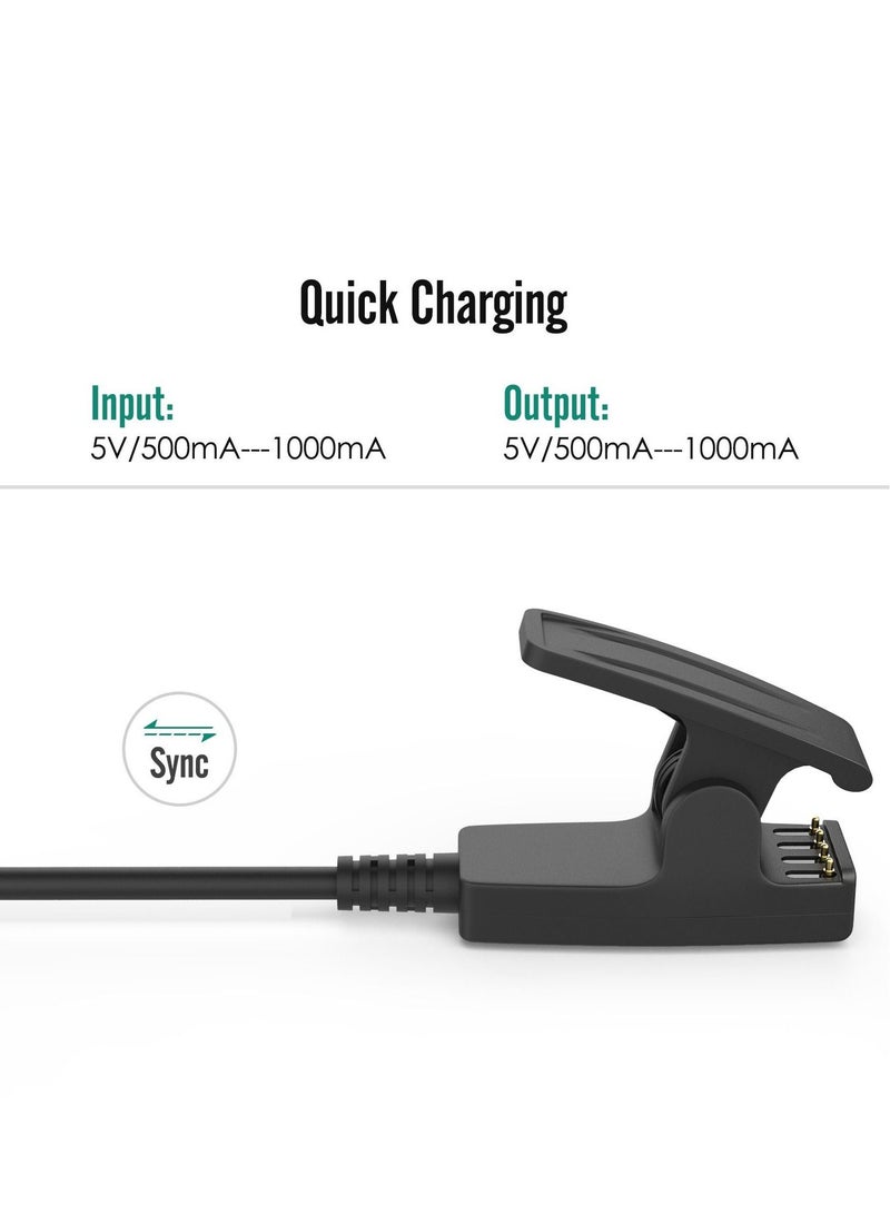 Charger for Garmin Forerunner 235/35/ 35J/ 64/230/ 630/645/ 645 Music/ 735XT/ Vivomove HR/Approach S20/ G10/ Lily Watches ，Smart Watch Replacement Charging Clip Sync Data Cable