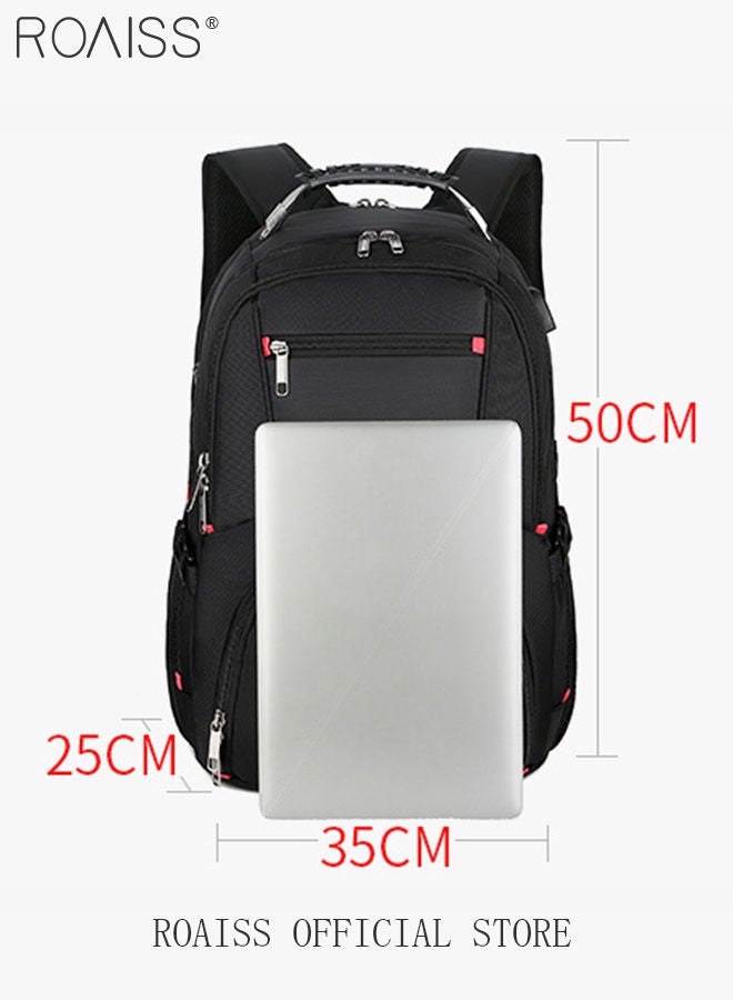 Multifunction Waterproof Backpack with USB Port Waterproof 1680D Nylon School Bag for Men Work Travel Flight Business Commuter 15.6