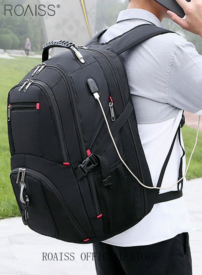 Multifunction Waterproof Backpack with USB Port Waterproof 1680D Nylon School Bag for Men Work Travel Flight Business Commuter 15.6