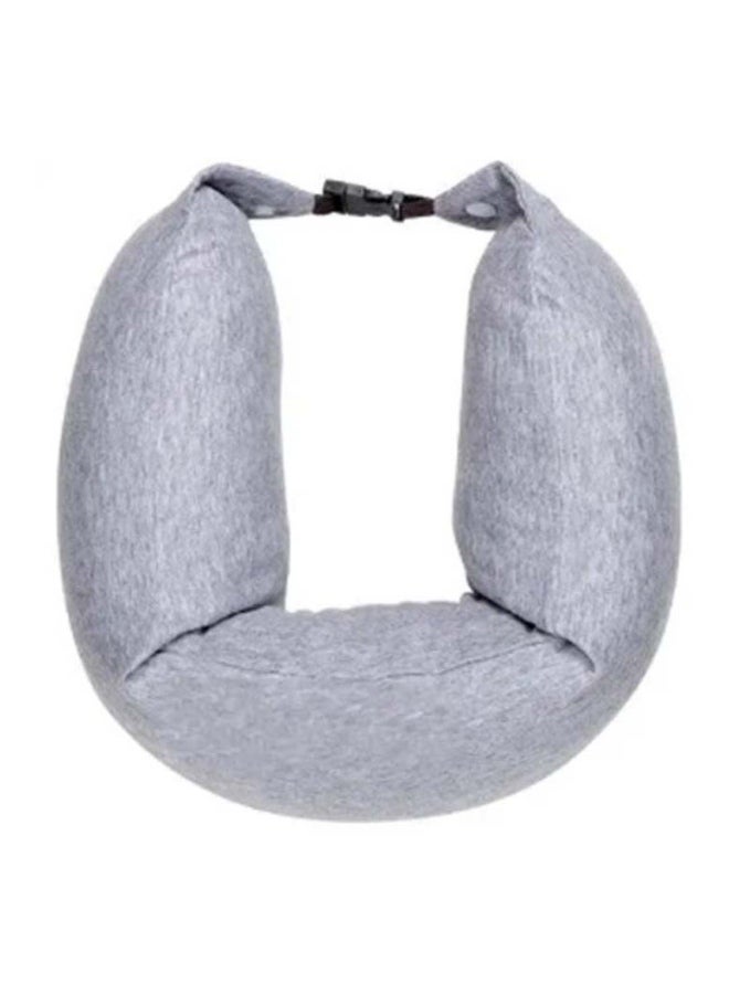 U-Shaped Neck And Head Travel Pillow Polyester Grey 76 x 11cm