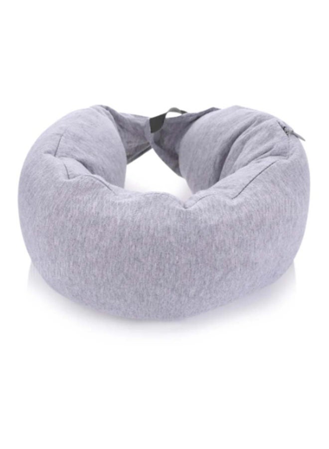 U-Shaped Neck And Head Travel Pillow Polyester Grey 76 x 11cm