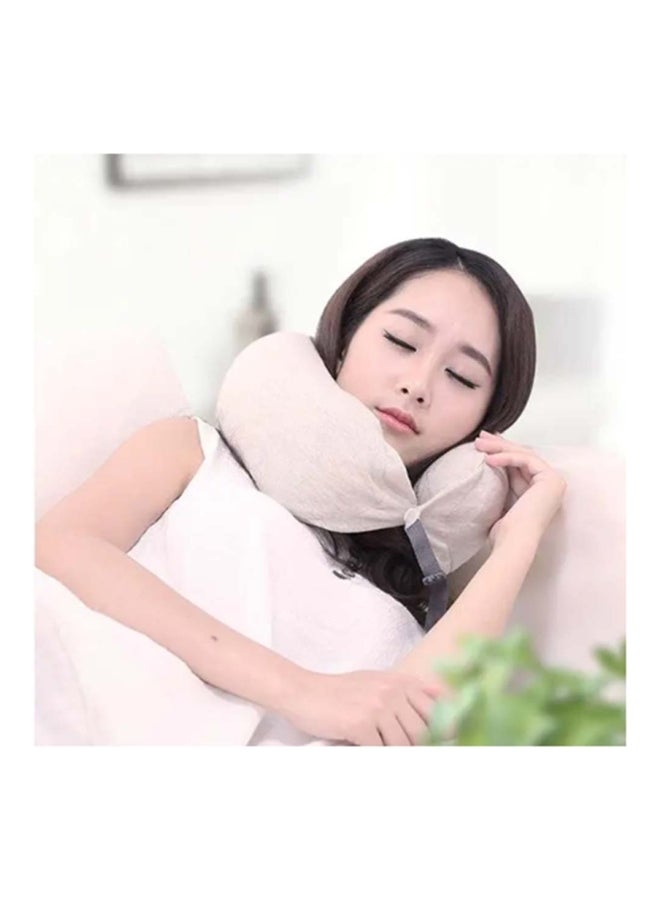 U-Shaped Neck And Head Travel Pillow Polyester Grey 76 x 11cm