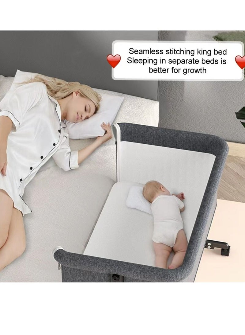 COOLBABY 5 in 1 cradle rocking chair co-sleeping portable bed, crib, cradle bed, game bed, foldable travel cot, with mosquito net and mattress