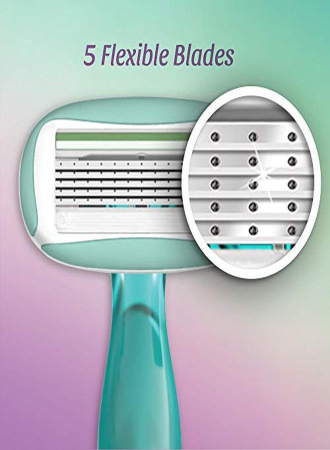 Soleil Sensitive Advanced Women'S Disposable Razor, Five Blade, Count Of 5, For A Flawlessly Smooth Shave