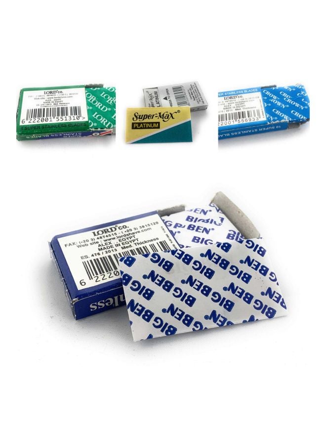 18-Piece Double Edge Razor Blades Multicolour