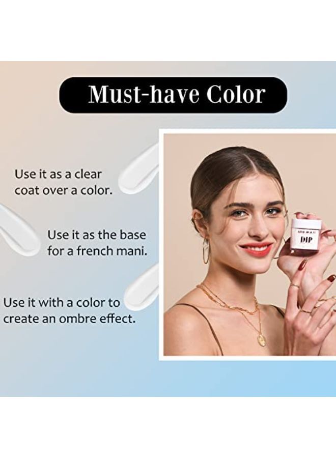 Clear Color 2Oz/56G, Azurebeauty Basic Transparent Acrylic Dipping Powder Crystal French Nail Art Starter Manicure Salon Diy At Home, Odor-Free, Long-Lasting, No Nail Lamp Needed