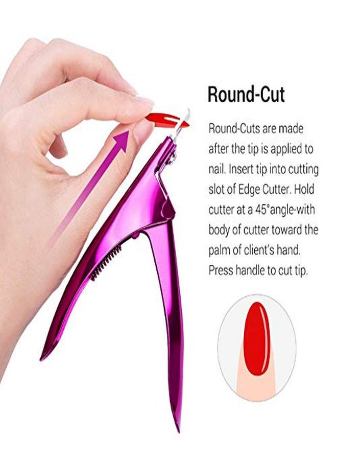 Acrylic Nail Clippers Adjustable Stainless Steel Nail Tip Cutter Professional Nail Trimmer For Acrylic Artificial Fake False Polygel Nails Manicure Tool Nail Salon Supply Purple