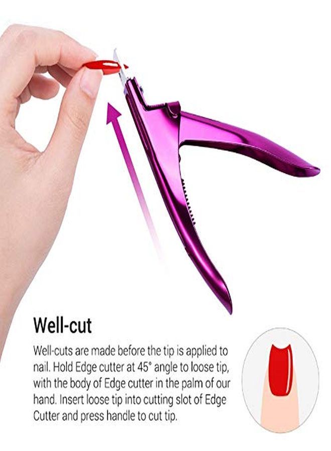 Acrylic Nail Clippers Adjustable Stainless Steel Nail Tip Cutter Professional Nail Trimmer For Acrylic Artificial Fake False Polygel Nails Manicure Tool Nail Salon Supply Purple