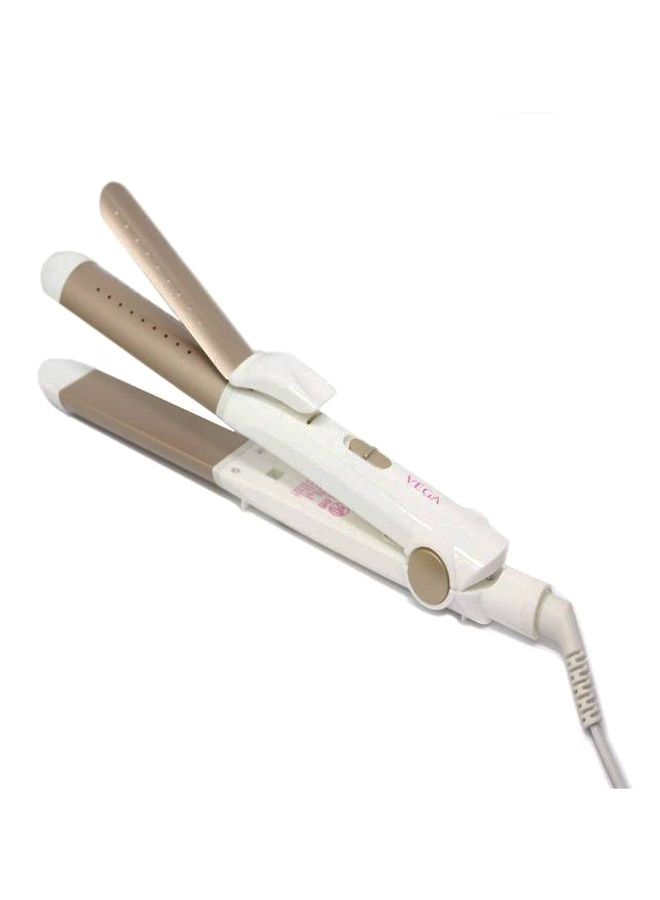 2-In-1 Wet And Dry Hair Styler White/Gold