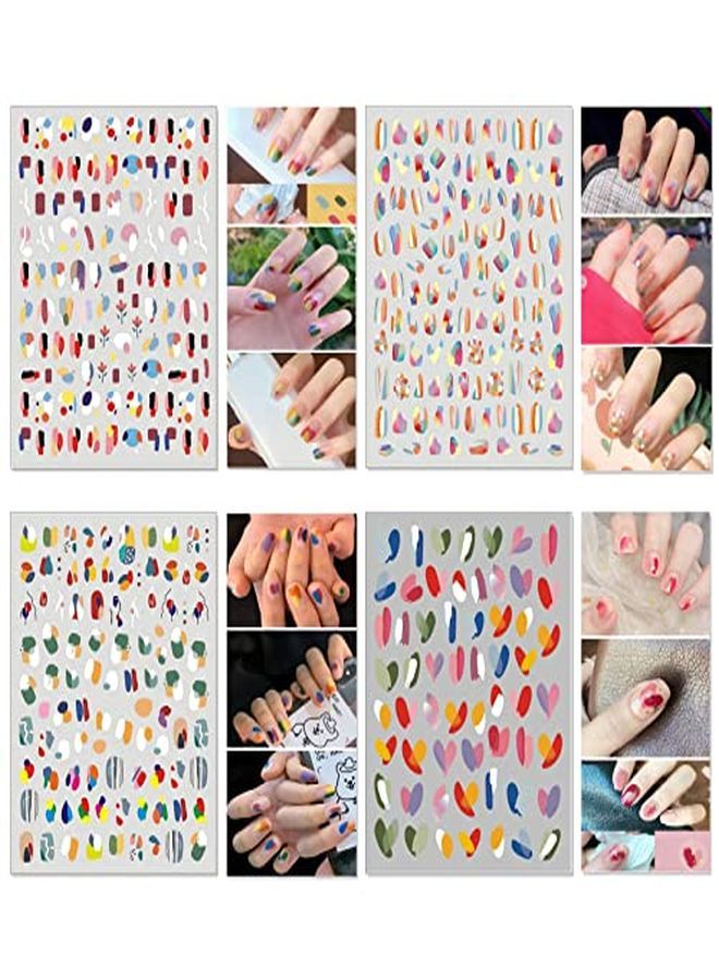 12 Sheets Abstract Nail Art Stickers Modern Minimalist Art Graffiti Nail Decals SelfAdhesive Lady Face Simple Design Impress Color Nail Decoration For Women