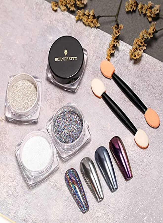 Chrome Powdermetallic Mirror Pearl Holographic Pigment Powder Manicure Nail Art Decoration Sets