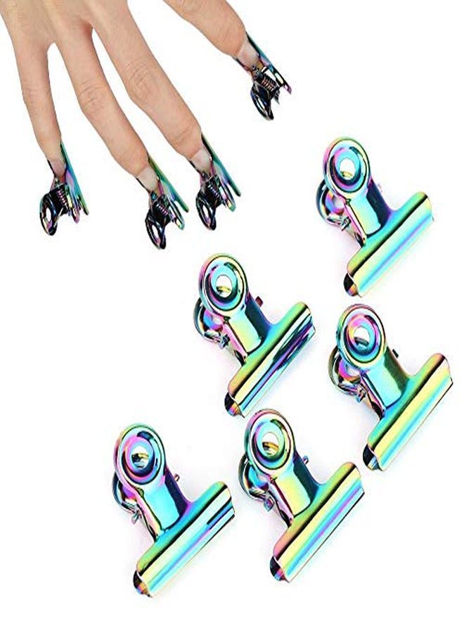 5Pcs Stainless Curve C Nail Extension Clips, Nail Pinching Clips Multi-Functional Nail Art Accessories For Nail Salon, Home, Kitchen, Office