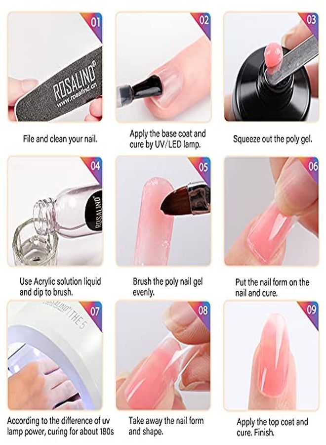 60Ml Clear Poly Nail Gel Poly Extension Gel Of Nail Art Decoration Acrylic Extension Poly Extension Gel Easy To Diy Use At Home Need Uv Lamp (Update Version)