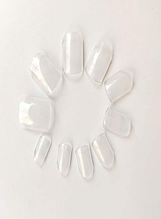 500Pcs Clear Short Square Full Cover Fake Nails Tips Artificial Acrylic False Nails For Women Nail Salons & Diy Nail Art Manicure Decoration