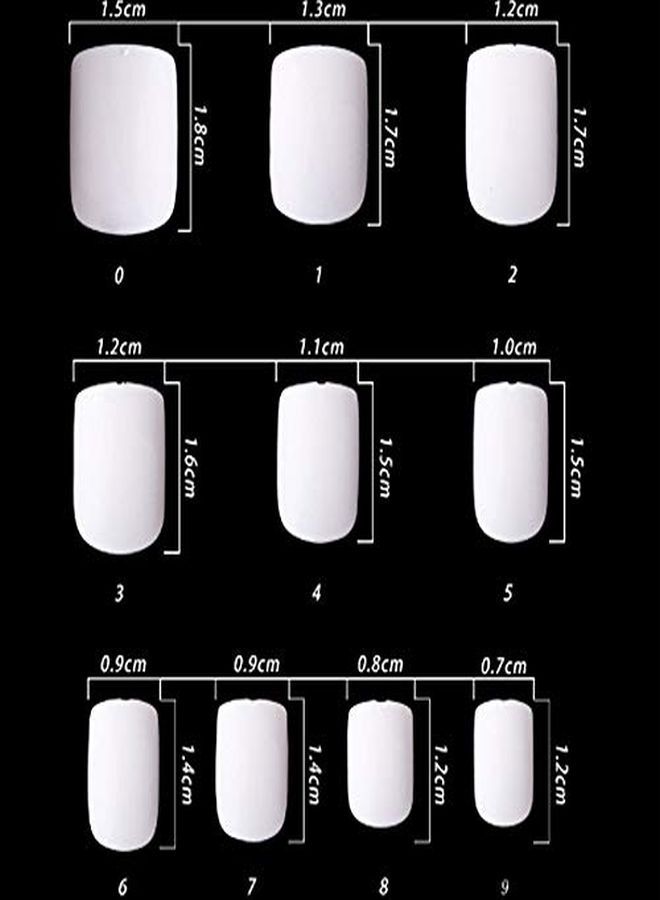 500Pcs Clear Short Square Full Cover Fake Nails Tips Artificial Acrylic False Nails For Women Nail Salons & Diy Nail Art Manicure Decoration
