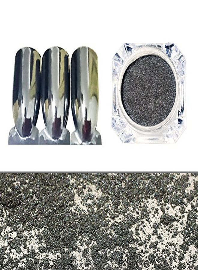 Nail Art Chrome Black Mirror Powder Shiny Ultra Thin Dazzling Pigment Dust Nail Glitter Metal Decor 1G/Bottle