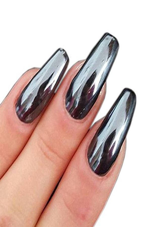 Nail Art Chrome Black Mirror Powder Shiny Ultra Thin Dazzling Pigment Dust Nail Glitter Metal Decor 1G/Bottle