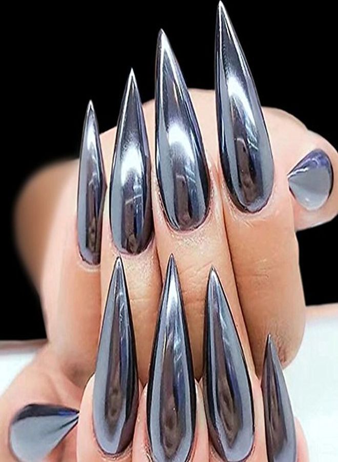 Nail Art Chrome Black Mirror Powder Shiny Ultra Thin Dazzling Pigment Dust Nail Glitter Metal Decor 1G/Bottle