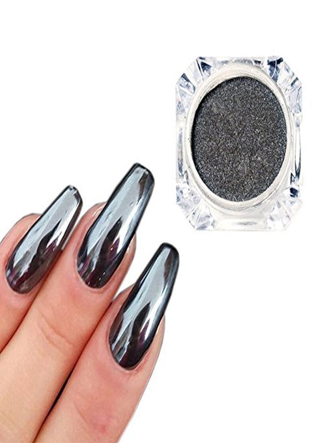 Nail Art Chrome Black Mirror Powder Shiny Ultra Thin Dazzling Pigment Dust Nail Glitter Metal Decor 1G/Bottle