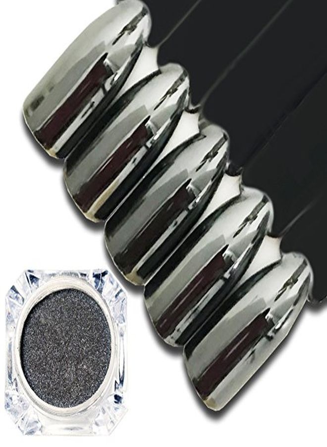 Nail Art Chrome Black Mirror Powder Shiny Ultra Thin Dazzling Pigment Dust Nail Glitter Metal Decor 1G/Bottle