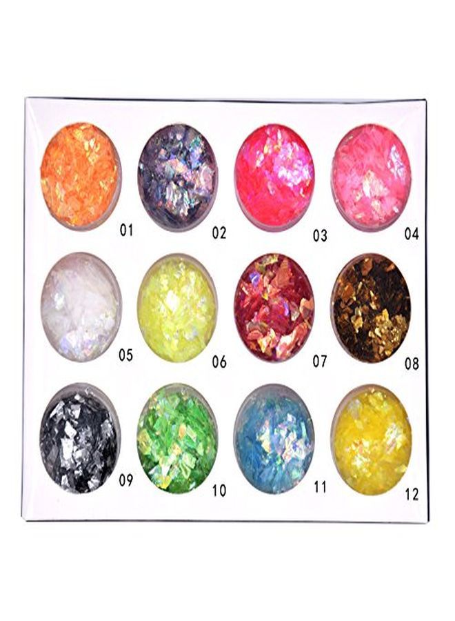 Nail Art Glitter Mylar Slices Irregular Sequins Glass Pieces Foil Flakes Decoration 12 Colors