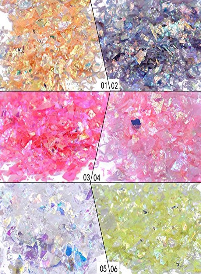 Nail Art Glitter Mylar Slices Irregular Sequins Glass Pieces Foil Flakes Decoration 12 Colors