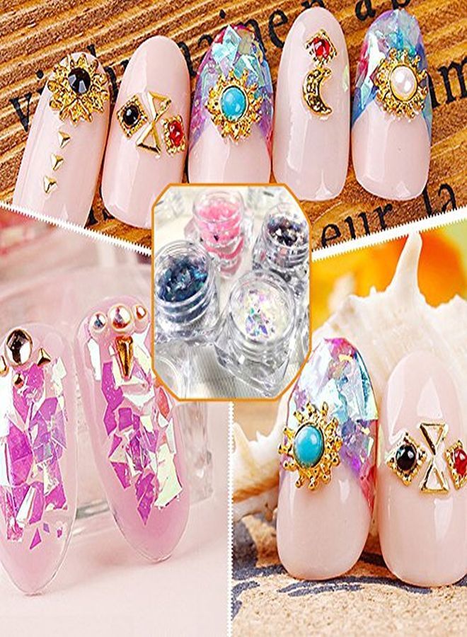 Nail Art Glitter Mylar Slices Irregular Sequins Glass Pieces Foil Flakes Decoration 12 Colors